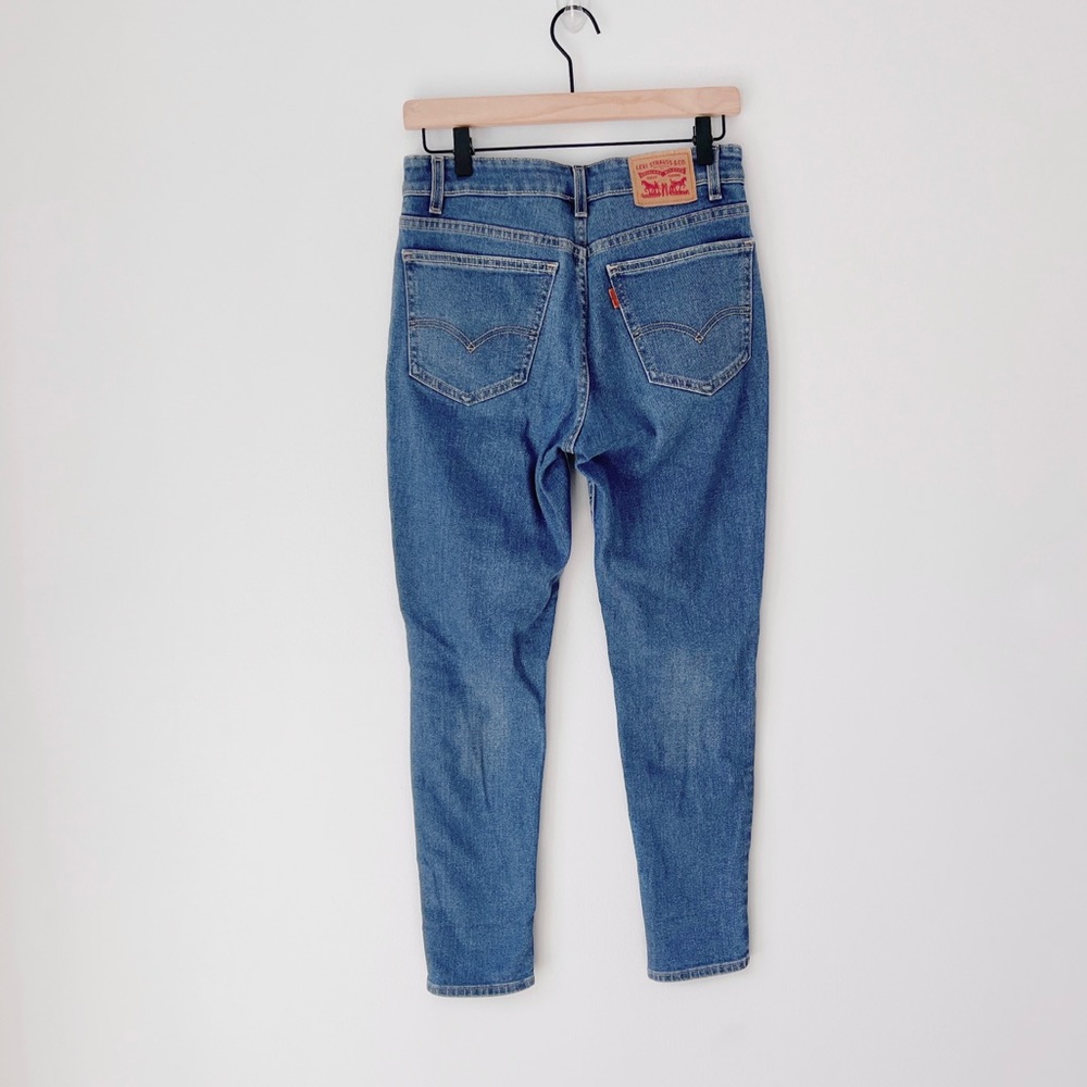 Levi's 721 Vintage High Rise Skinny Ankle Distressed Denim Jeans Blue Size 27 - Picture 4 of 16